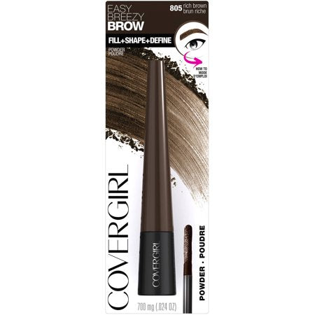 CoverGirl Easy Breezy Brow Fill Plus Shape Define Eyebrow Powder, 805 Rich Brown - oddros.shop
